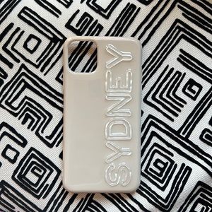 BaubleBar All The Beige iPhone 11 Pro Max case; customized “SYDNEY”
